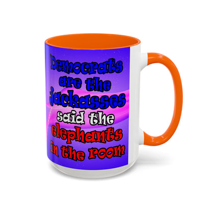 donkeys and elephants - Accent Mug (purple-pink wave)