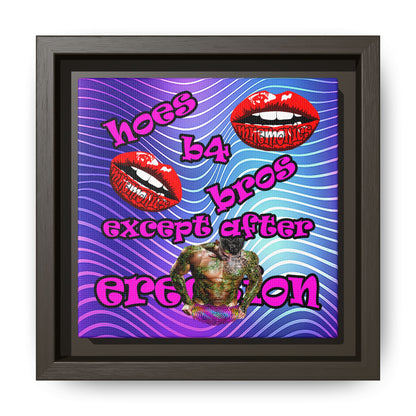 hoes b4 bros - framed canvas art (purple wave)