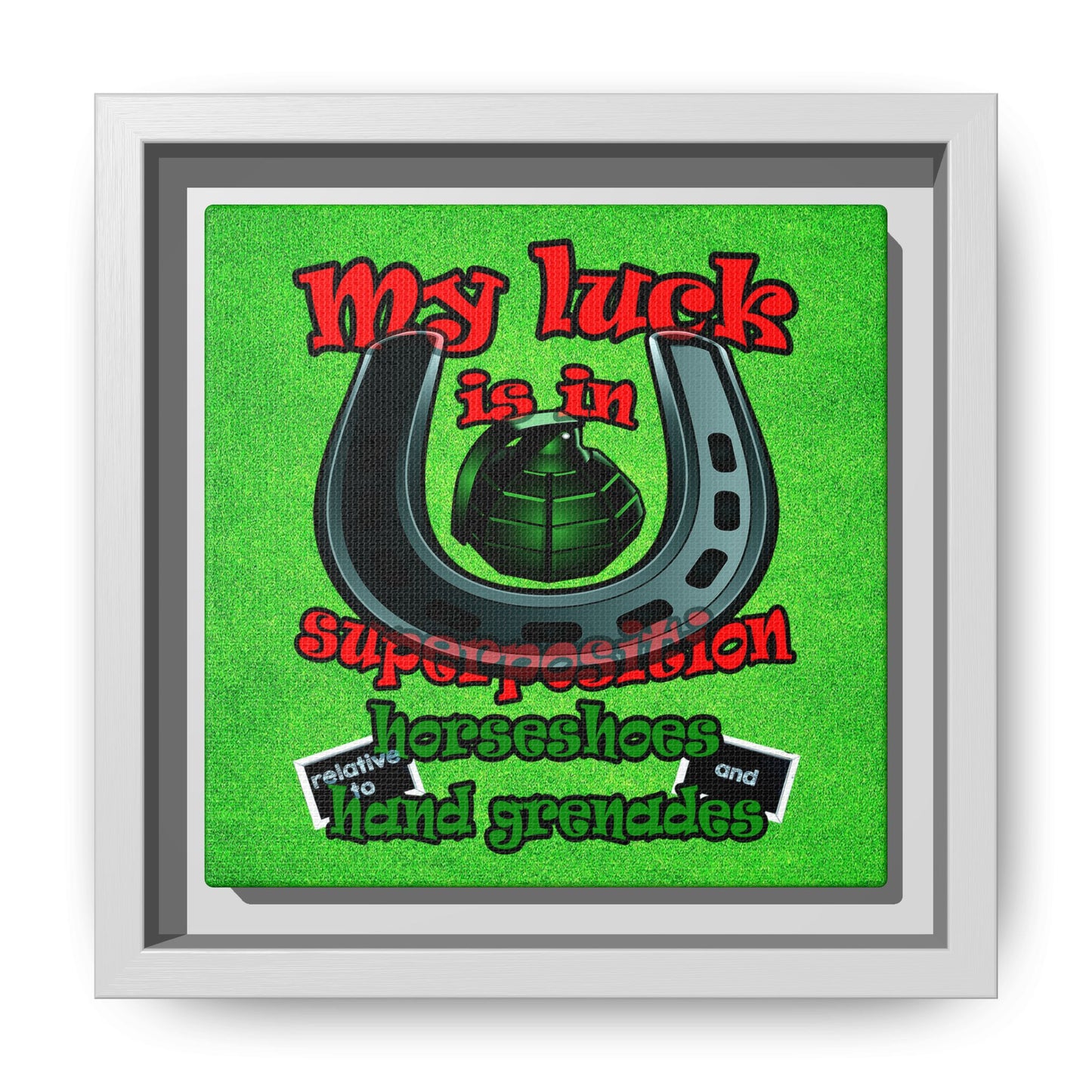 my luck - framed canvas art (green turf)