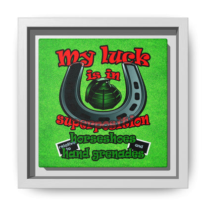 my luck - framed canvas art (green turf)