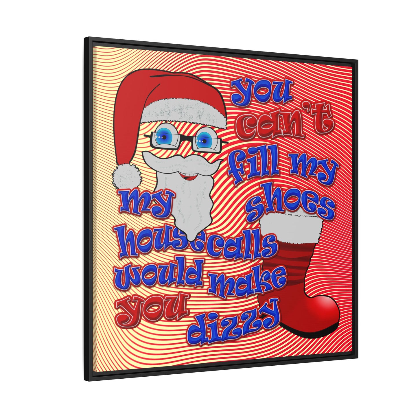 santa's shoes - framed canvas art (yellow-orange wave)