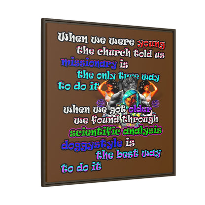 doggystyle - framed canvas art (brown)