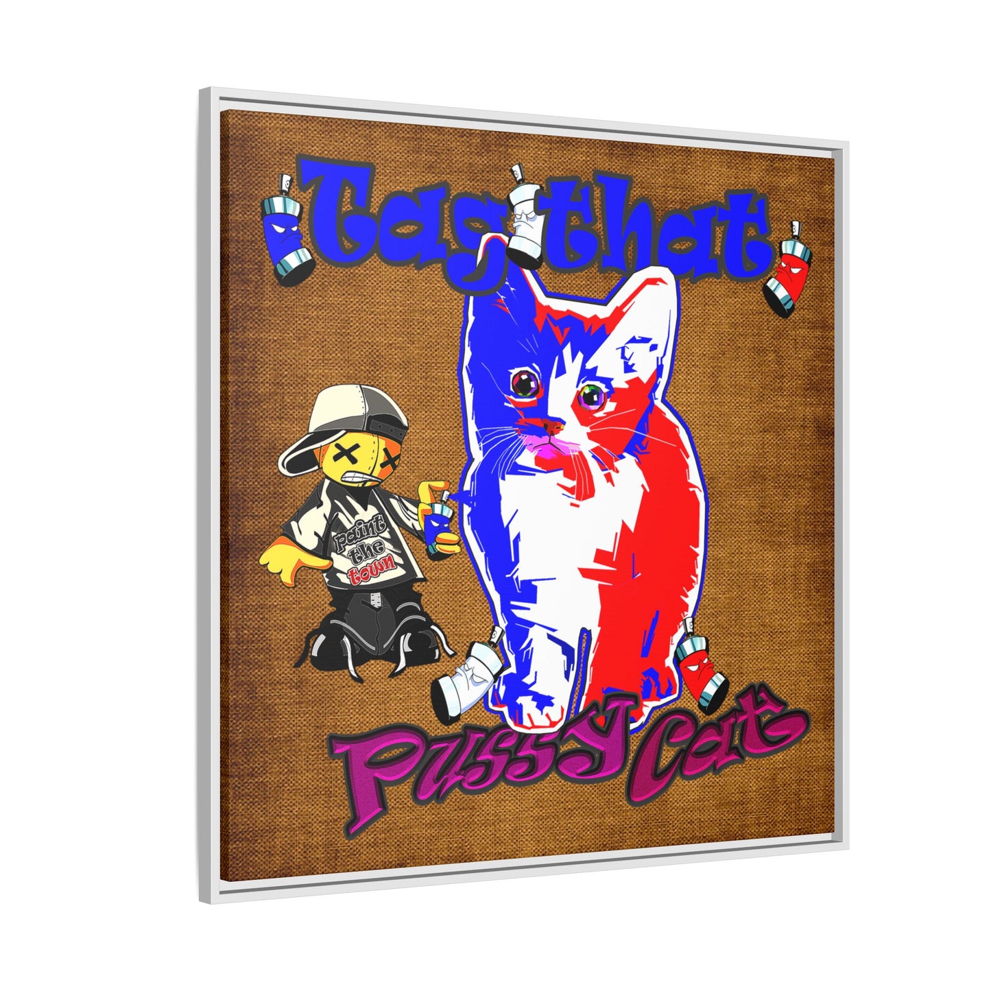 tag that - framed canvas art (brown papyrus)