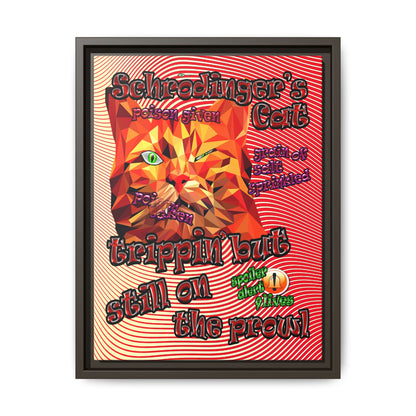 schrodinger's cat - framed canvas art (yellow-orange wave)