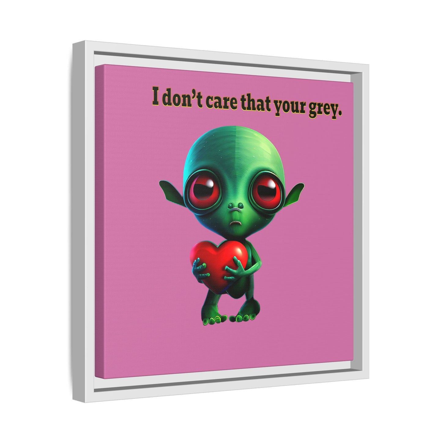 I don't care that your grey - framed canvas art (light pink)