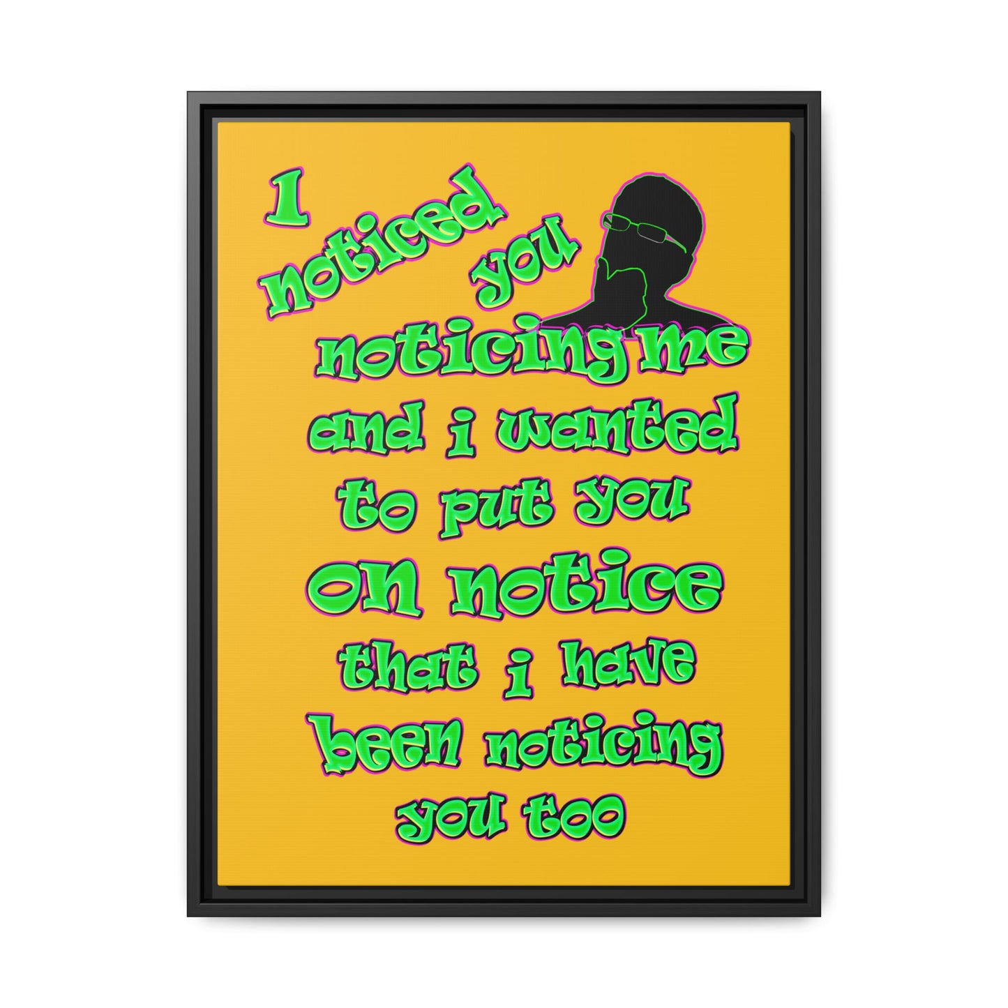 noticed you noticing - framed canvas art (yellow)