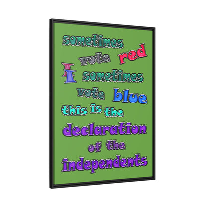 declaration of the independents - framed canvas art (green)