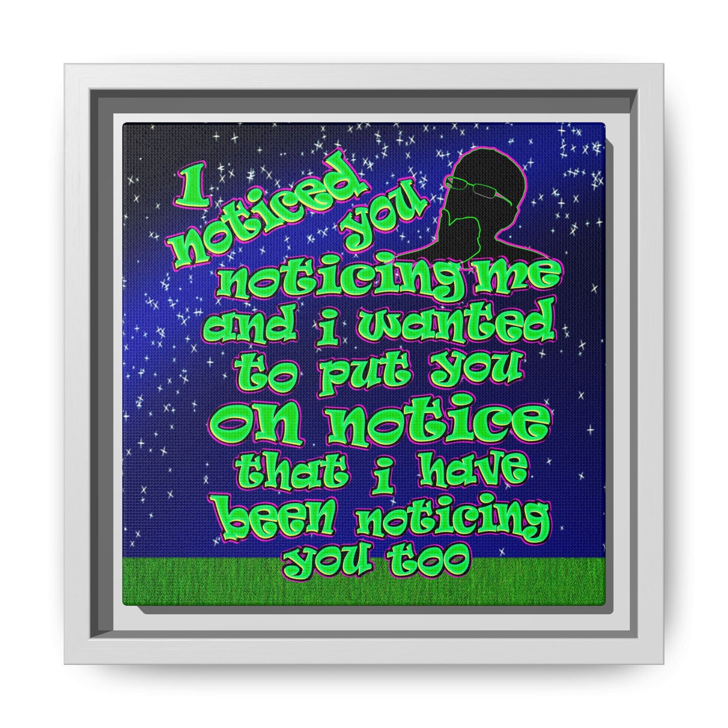 noticed you noticing - framed canvas art ('snoops' background)