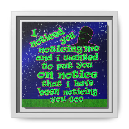noticed you noticing - framed canvas art ('snoops' background)