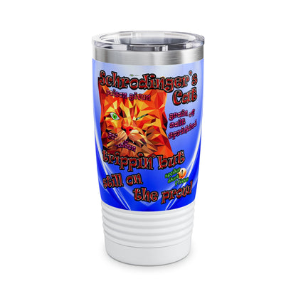 schrodinger's cat - Ringneck Tumbler, 20oz (blue-white wave)