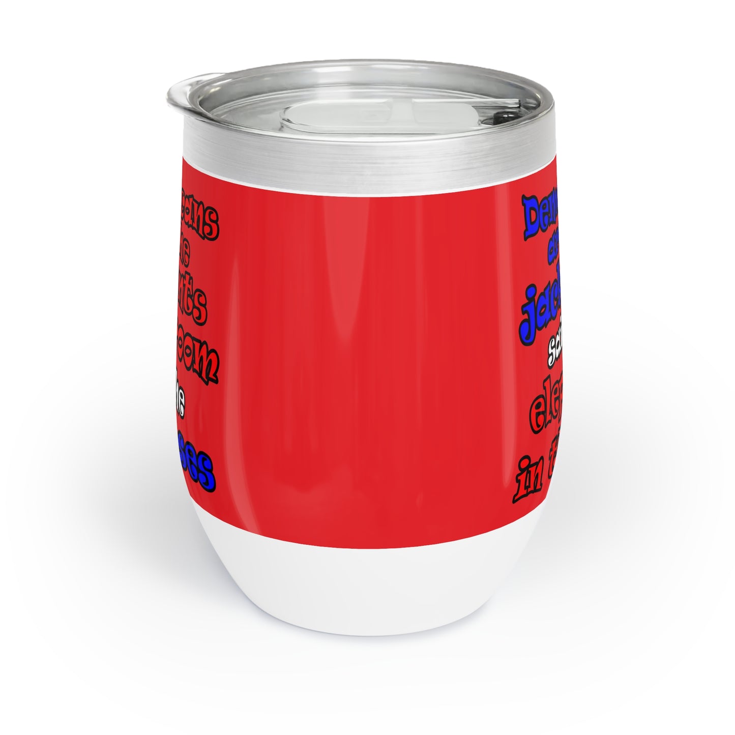 donkeys and elephants - Chill Wine Tumbler (red)