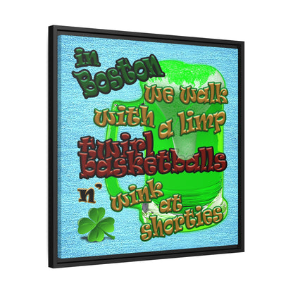 celtics logo - framed canvas art (faded blue)