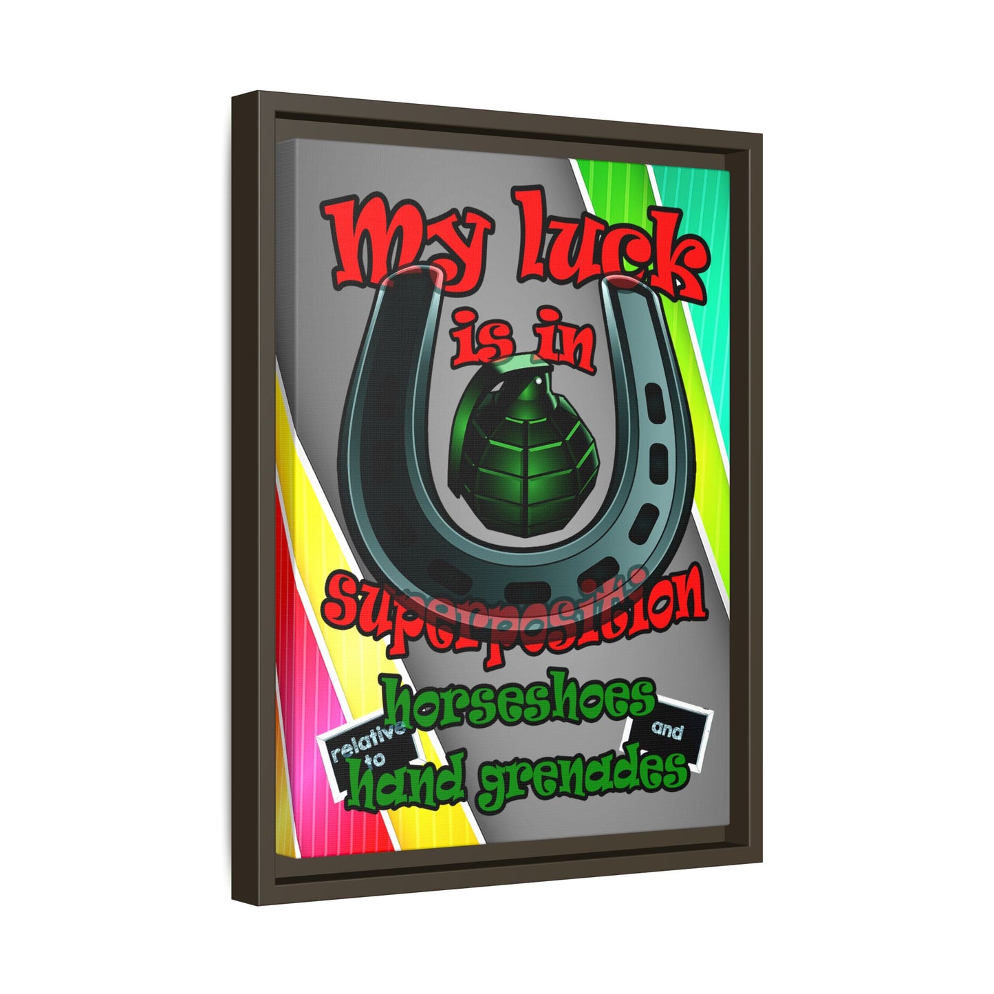 my luck - framed canvas art (rainbow split)