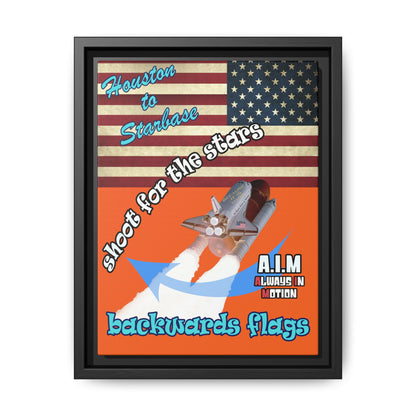 shoot for the stars - framed canvas art (orange)
