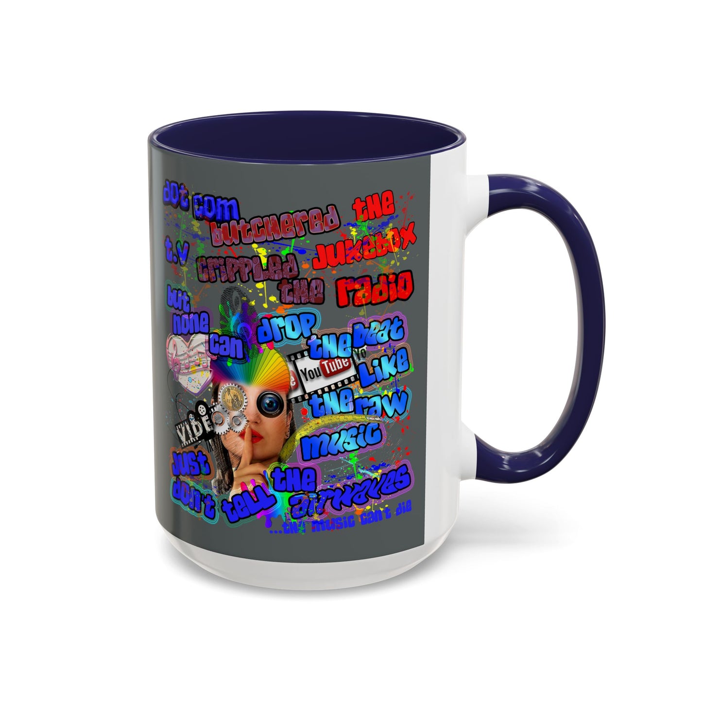 drop the beat - Accent Mug (dark grey)