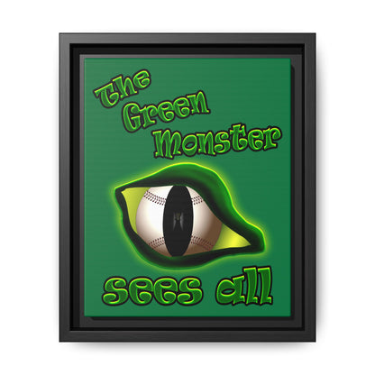 green monster - framed canvas art (dark green)