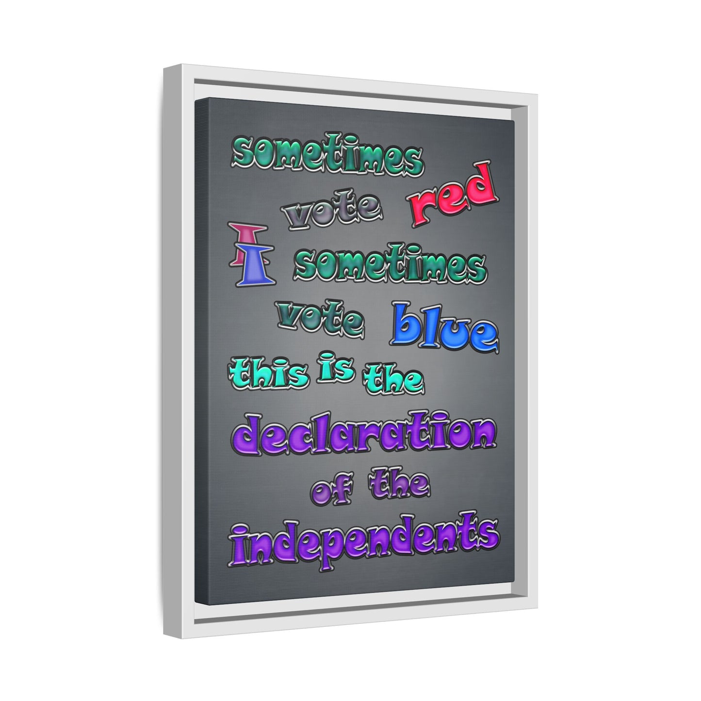 declaration of the independents - framed canvas art (grey-light grey)