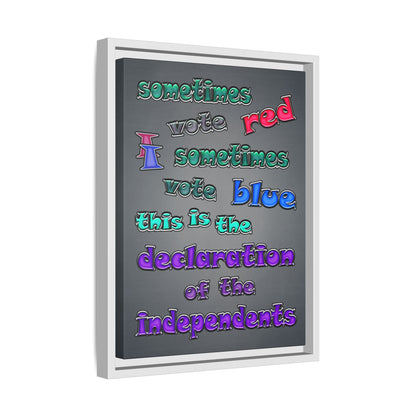declaration of the independents - framed canvas art (grey-light grey)