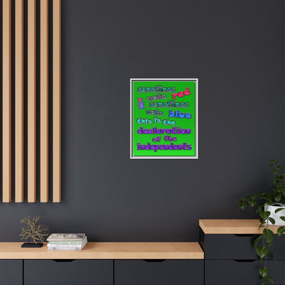 declaration of the independents - framed canvas art (logo green)