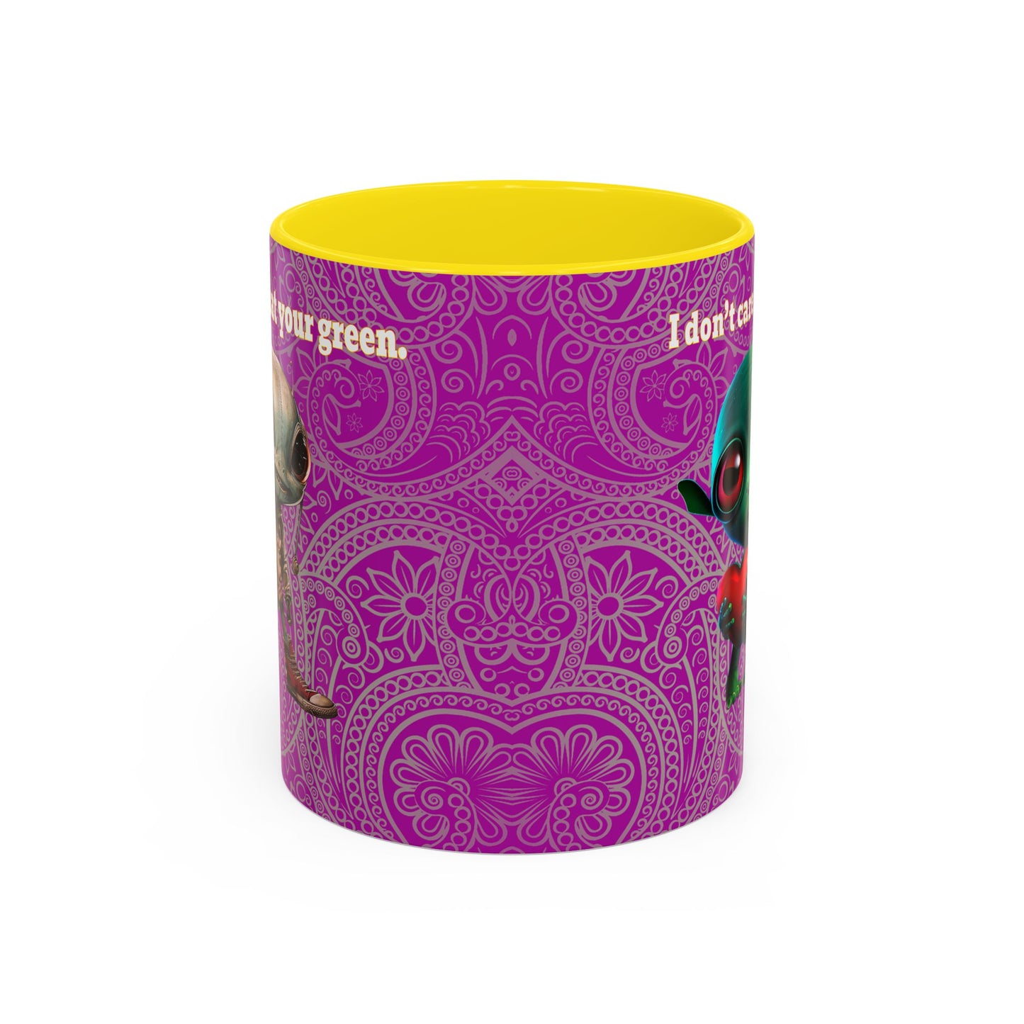 I don't care that your grey - Accent Mug (pink swirl)