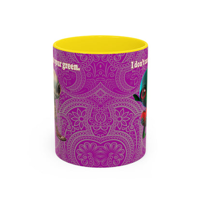 I don't care that your grey - Accent Mug (pink swirl)