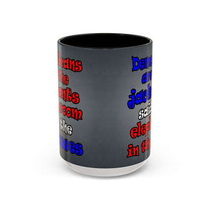 donkeys and elephants - Accent Mug (grey-light grey)