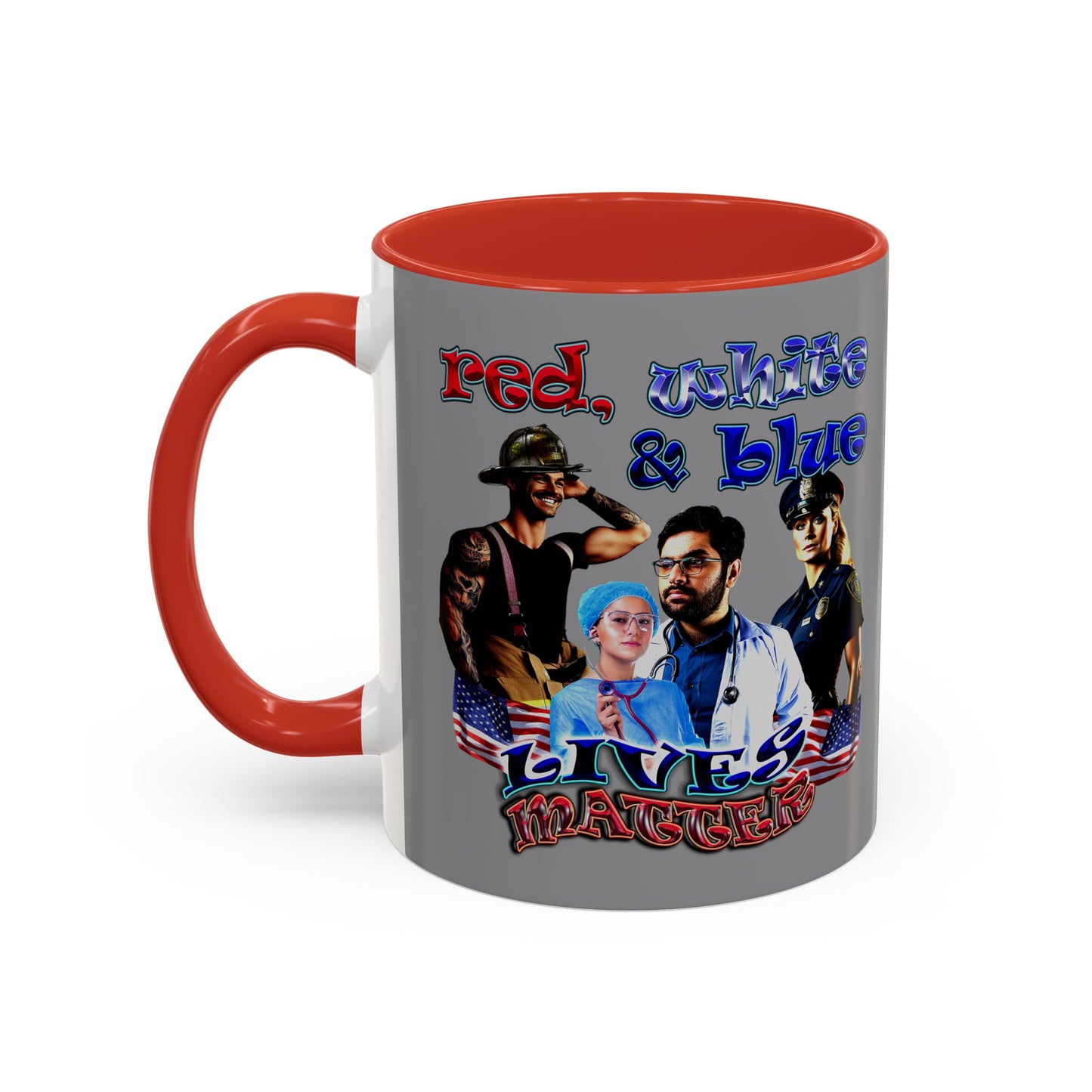 rw&b lives matter - Accent Mug (grey)