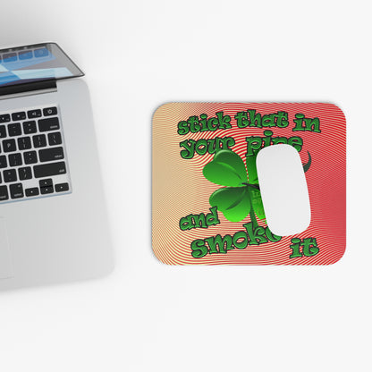 stick that in your pipe and smoke it - Mouse Pad (Rectangle) (yellow-orange wave)
