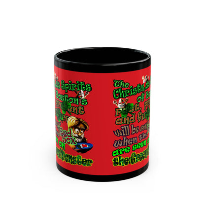 christmas spirits of boston - Black Mug (red)