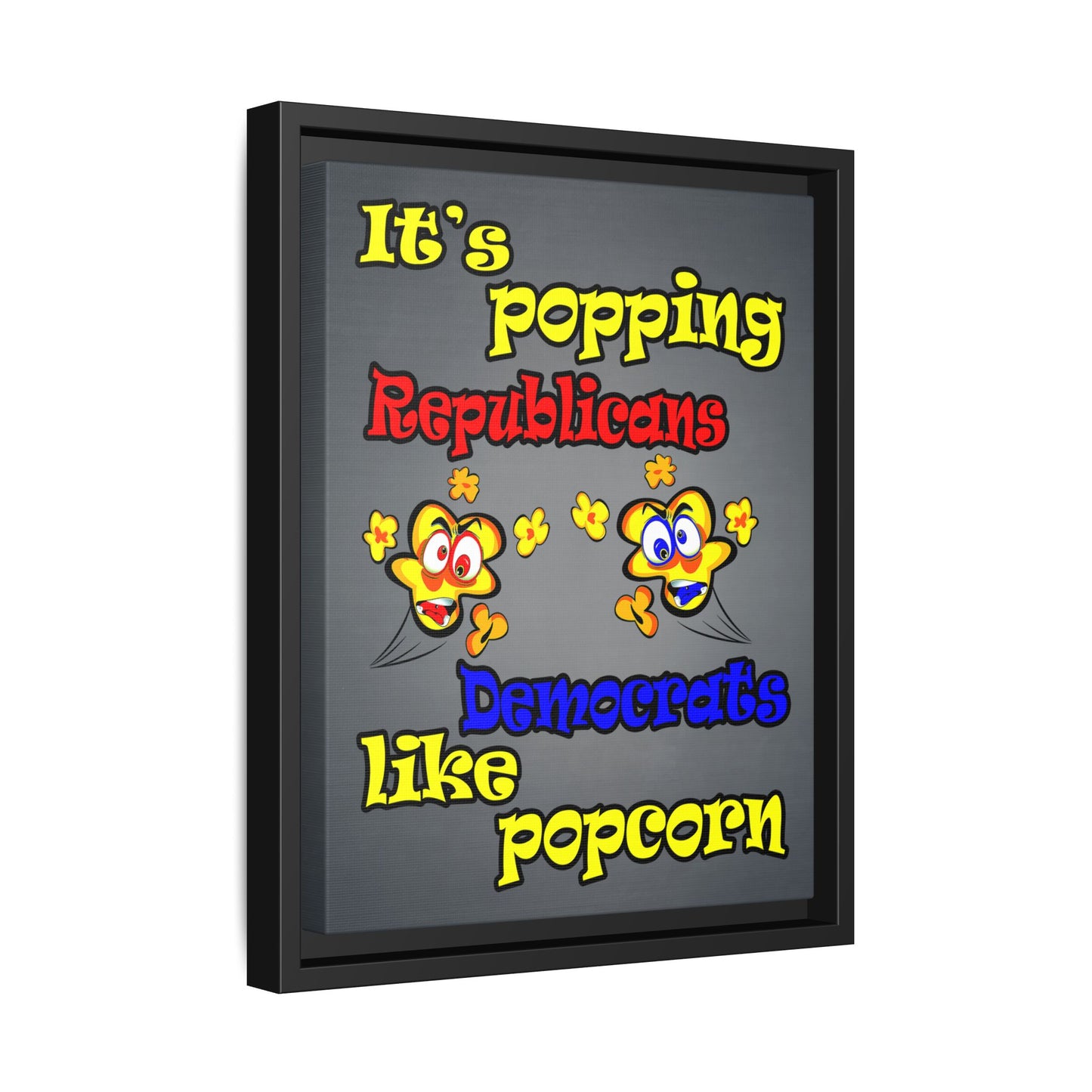 popping like popcorn - framed canvas art (grey-light grey)