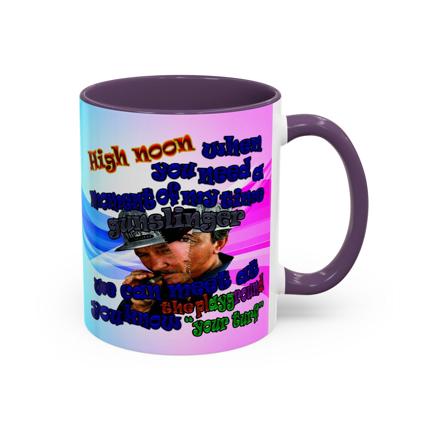 high noon - Accent Mug (light blue-pink wave)