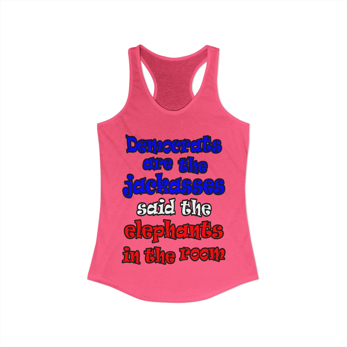 donkeys and elephants - Women's Ideal Racerback Tank