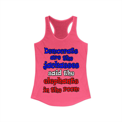 donkeys and elephants - Women's Ideal Racerback Tank