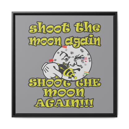 shoot the moon again - framed canvas art (grey)