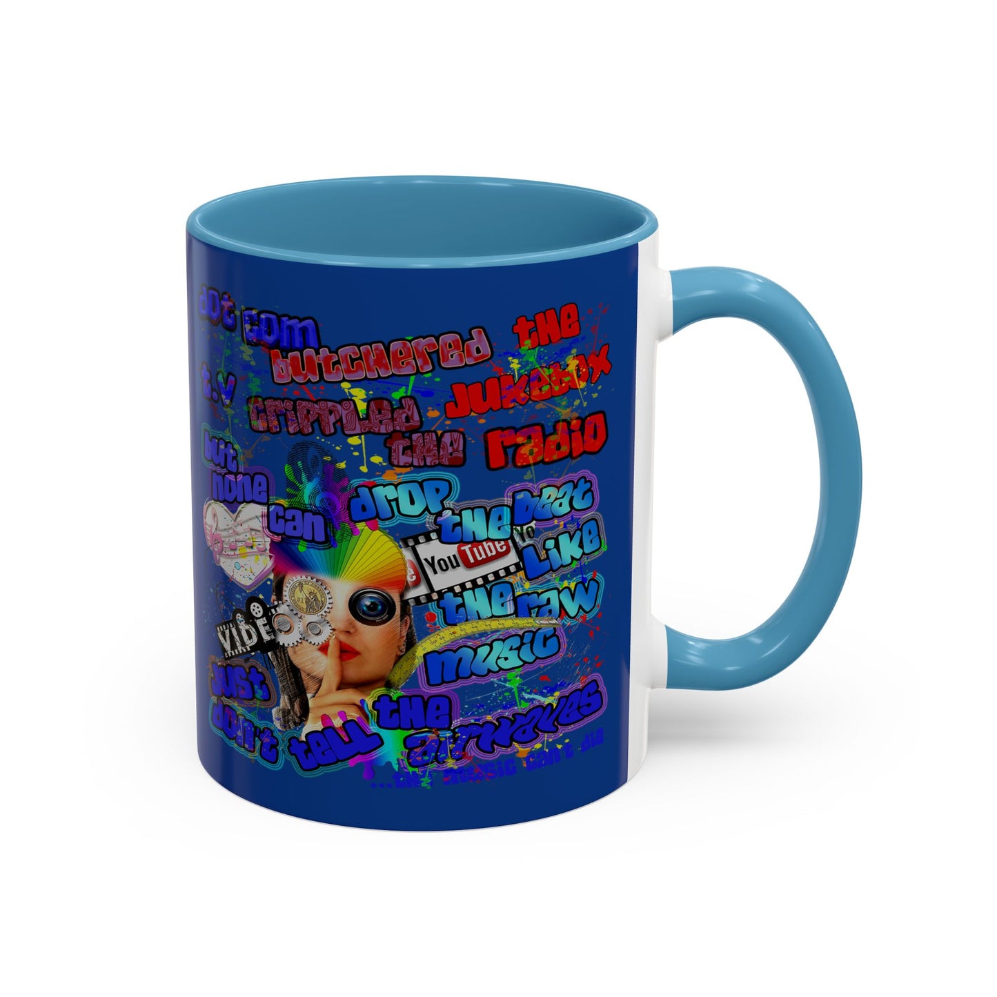drop the beat - Accent Mug (dark blue)
