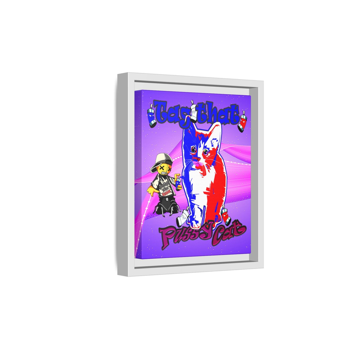 tag that - framed canvas art (purple-pink wave)
