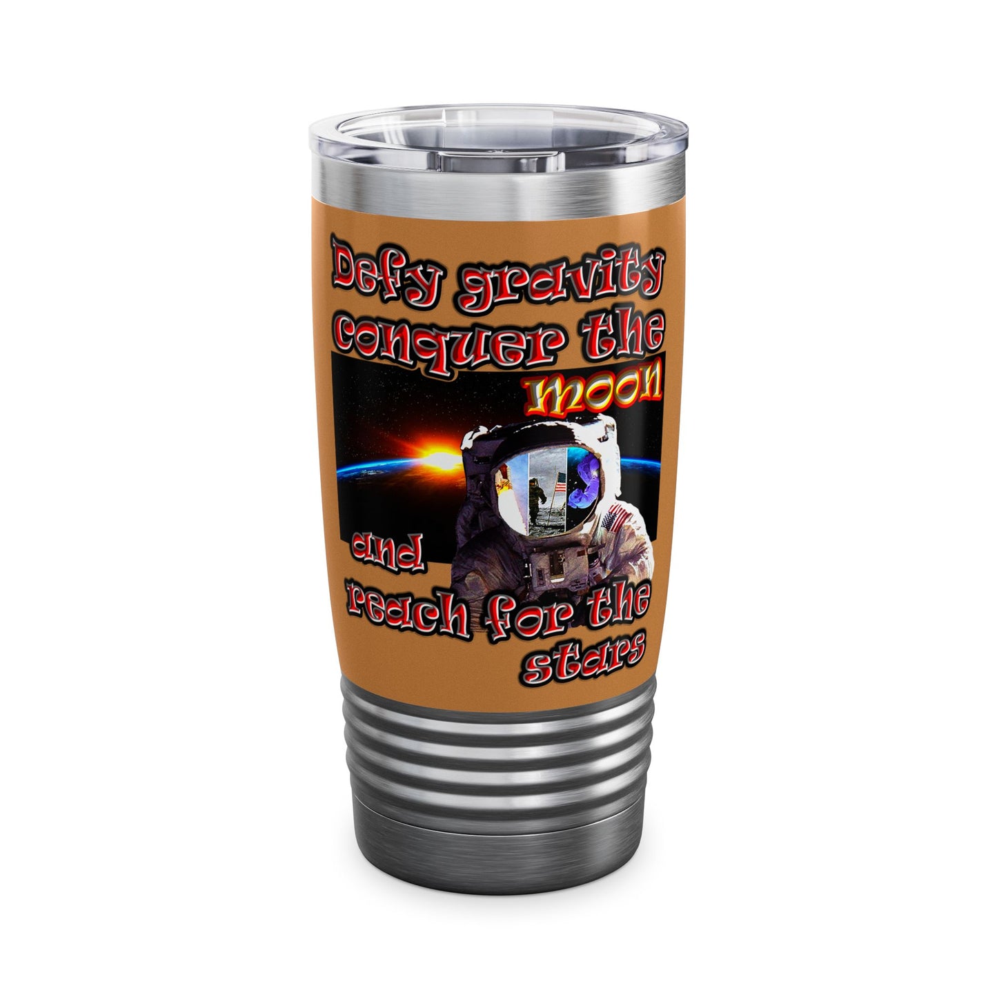 defy conquer reach - Ringneck Tumbler, 20oz (light brown)