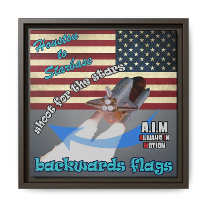 shoot for the stars - framed canvas art (grey-light grey)