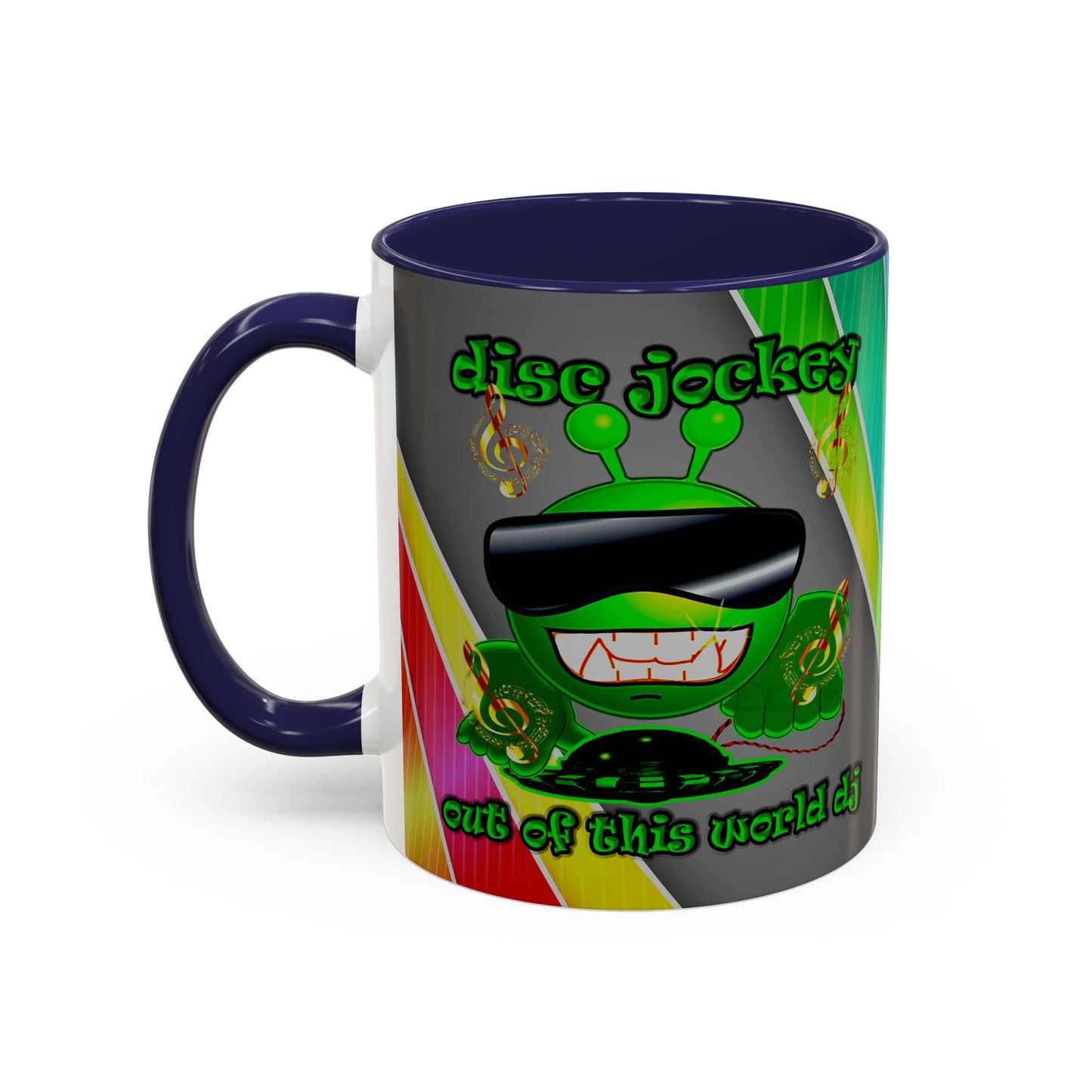 disc jockey - Accent Mug (rainbow split)