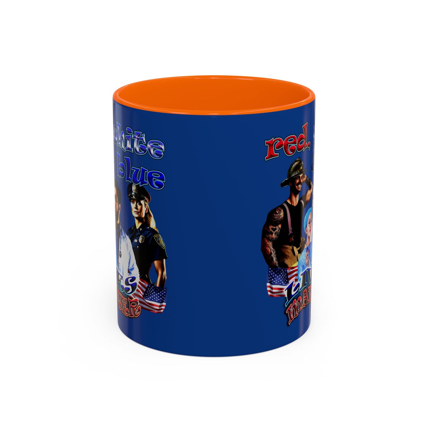 rw&b lives matter - Accent Mug (dark blue)