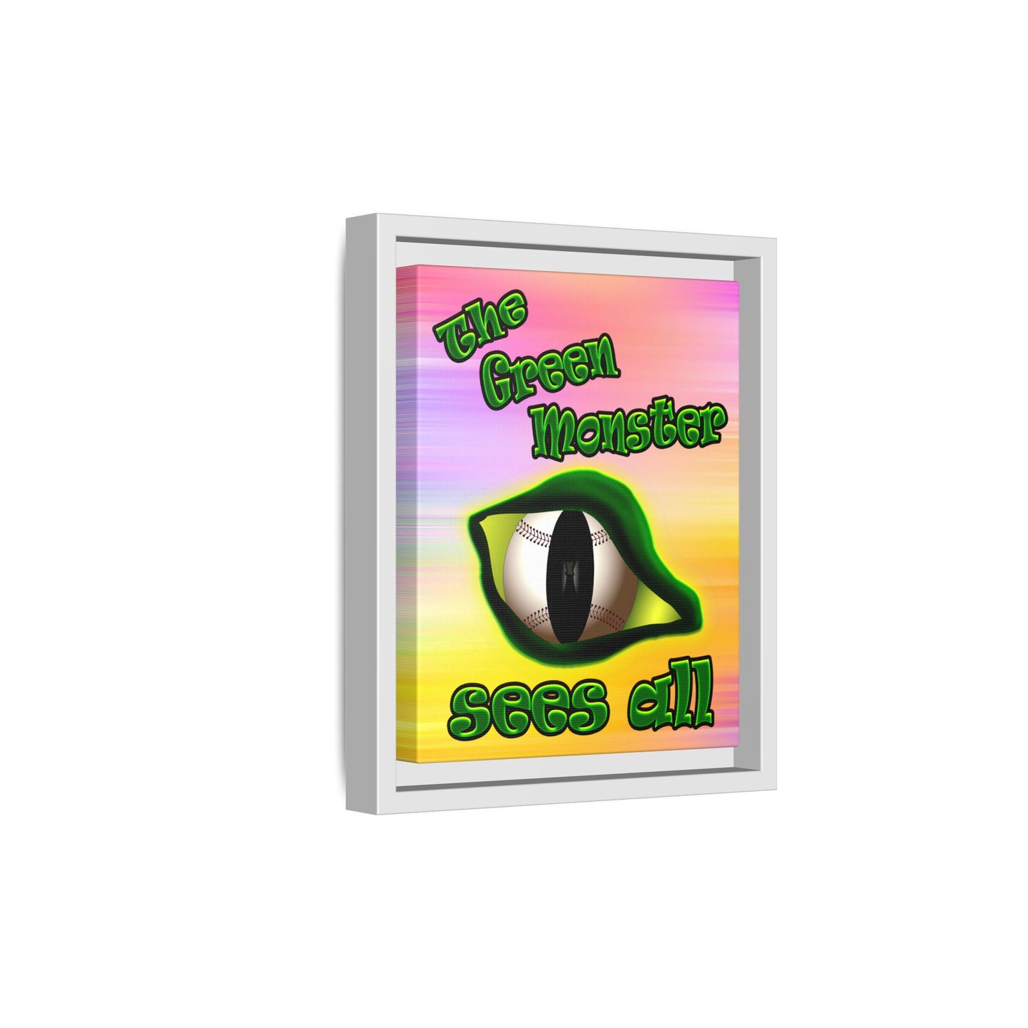 green monster - framed canvas art (color blur)