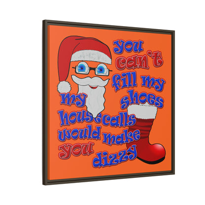 santa's shoes - framed canvas art (orange)