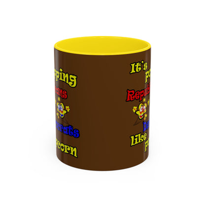 popping like popcorn - Accent Mug (brown)
