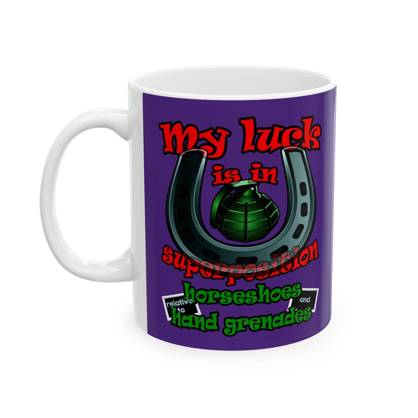 my luck - White Mug (purple)
