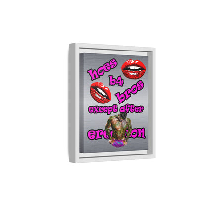 hoes b4 bros - framed canvas art (brushed nickel)