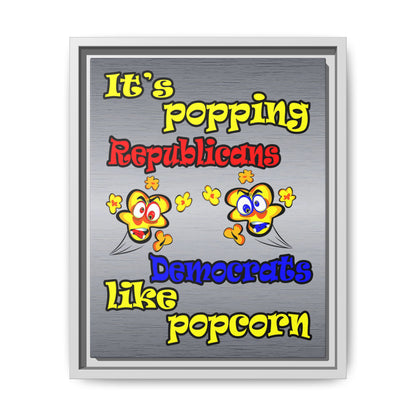 popping like popcorn - framed canvas art (brushed nickel)