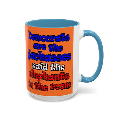 donkeys and elephants - Accent Mug (crusta)