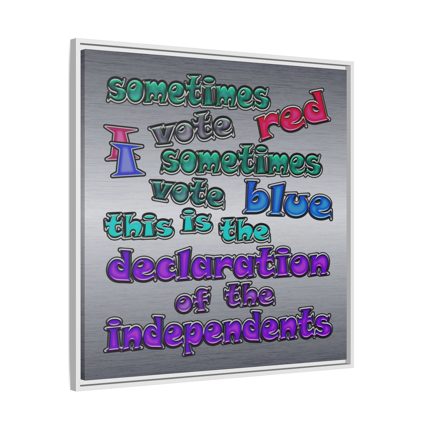declaration of the independents - framed canvas art (brushed nickel)