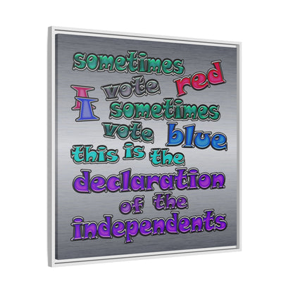 declaration of the independents - framed canvas art (brushed nickel)