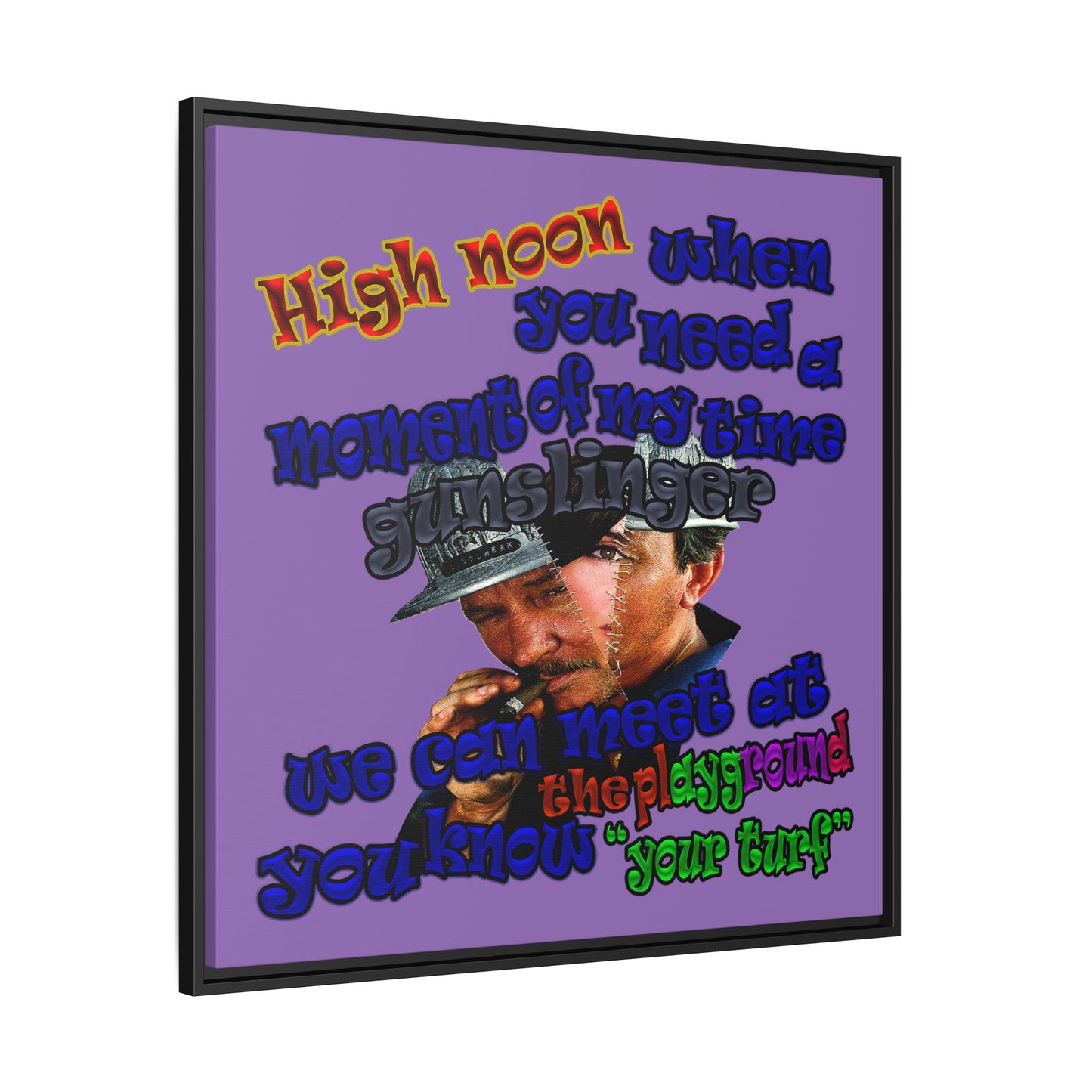 high noon - framed canvas art (light purple)